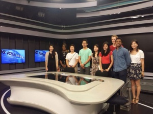 Our team in the KBS newsroom!